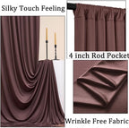 20ft x 10ft Wrinkle Free Brown Backdrop Curtains for Parties, 4 Panels 5x10ft Thick Polyester Photo Backdrop Drapes for Weddings Birthday Party Photography Background - Image 2