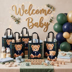 Tallew 24 Pack Tartan Plaid Bear Bulk Gift Bags with Handles Non Woven Bags - Image 5