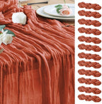Wokceer Cheesecloth Fall Table Runner Terracotta 10FT Boho Gauze, 12 Pack by Wokceer