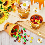 meekoo 16 Sets Mini Honey Bee Pots with Wooden Dippers Charms Honey Jars - Image 5