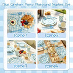 175Pcs Blue Plates and Napkins | Serves 25 Guests, Paper Plates, Napkins, Cups and Cutlery, Ideal for Boys Birthday Party, Baby Shower, Beach Gathering & Outdoor Picnic - Image 6