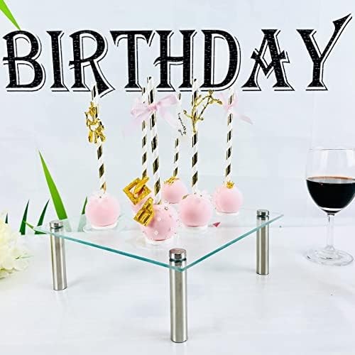 3 Pack Tempered Glass Cake Stands Set, 8 10 13 Inch Square Dessert Display - Image 6