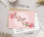 50 Blank RSVP Cards,RSVP Postcards No Envelopes Needed,Floral Print Response Card,RSVP for Wedding,Baby Shower,Bridal Shower - Image 4