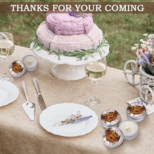 MTLEE 50 Pcs Wedding Candles Gift Favors for Guests 1 oz, Vintage - Image 2