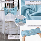 Baby Blue Chair Sashes 50 Pack, Light Blue Spandex Chairs Bands Bows with Buckle Slider for Wedding Party Banquet Decoration - Image 5