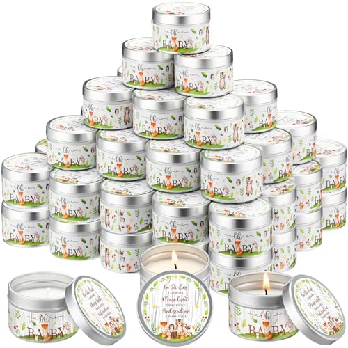Threlaco 50 Pcs Baby Shower Candles, Party Favors, Forest Animals by Threlaco