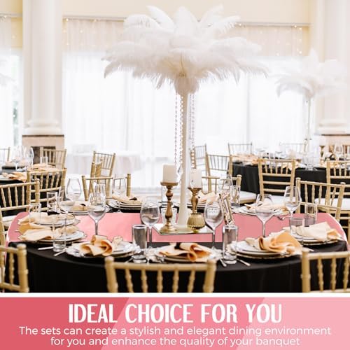 Tudomro 16 Pcs Black and Rose Gold Round Tablecloth and Satin Runner Set - Image 6