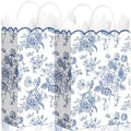 Kolldenn 24 Pcs Blue Floral Gift Bags with Handles, 10x5x13 In by Unknown