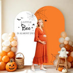 Serencatcher Halloween Baby Shower Arch Backdrop Covers 7.2FT 6FT Orange - Image 2