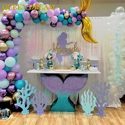 Sparkly White Iridescent Backdrop 4 Pieces 2FTx8FT Sequin Backdrop - Image 2