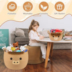 Highland Cute Cow Basket Set for Nursery, Woven Storage Cotton Rope Basket, Baby Blanket 0rganizer with Ears Handles, Blanket Towel Decor Toy Clothes Gifts Storage Cat Dog Bin, Pack of 2 - Image 3