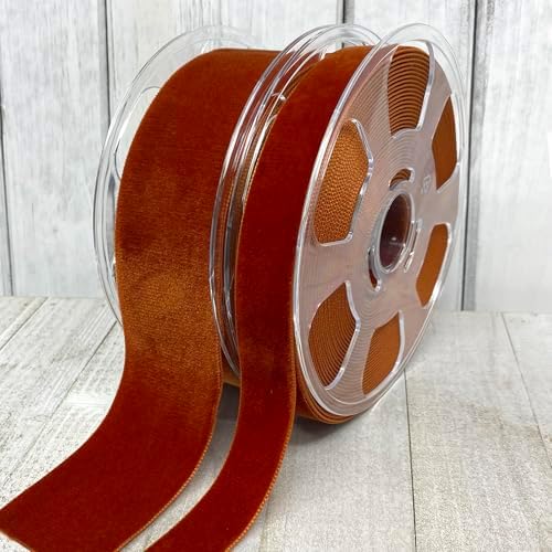 Morex Ribbon Nylon, 2 inches by 11 Yards, Rust, Item 01250/10-415 Nylvalour Velvet Ribbon 2" x 11 yd - Image 3