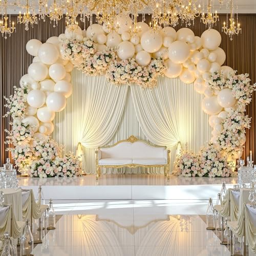 10ft×15ft Ivory Backdrop Curtain for Wedding Parties - Image 4