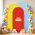 Red Yellow Blue Arch Backdrop Cover 3 Set-4FT, 5FT, 6FT Spandex Fitted Wedding Arch Stand Covers for Baby Shower Birthday Party Wedding Ceremony Photo Balloon Arch Stand Background Decorations by Suppromo