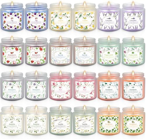 YOROXRG 24 Pack Scented Candles with Added Natural Essential Oils, 3.5oz, Suitable for Various Festivals, Parties, Yoga, and Home Scene by YOROXRG