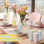 Funnymoom 120 Pcs 12 oz Gingham Paper Cups Gingham Disposable Cups 4 Colors - Image 4