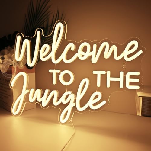 Britrio Welcome to the Jungle Neon Sign Safari Jungle Themed Birthday Party - Image 3
