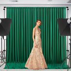 10 x 10 Feet Green Backdrop Curtain for Partie, Background Curtains for Photoshoot, Birthday, Wedding, Halloween, Thanksgiving, Christmas Day, New Year Party Decorations 5Ft x 10Ft, 2 Panels - Image 5