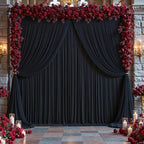 Black Tulle Backdrop Curtain for Parties Wedding,20ft x 10ft Wrinkle Free Curtain Backdrop,2 Layer Drapes for Backdrop,Polyester Back Drop for Bridal Shower Birthday Baby Shower Photography - Image 6