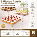 3-Piece Square Acrylic Cupcake Buffet, Dessert Risers Stands, - Image 2