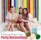 TANEMUDO 75 Roll 6150 ft Crepe Paper Streamer Roll for Party Decoration, Flower Making, Rainbow Streamer Crepe Paper Rolls for Birthday and Wedding (25 Colors) - Image 4