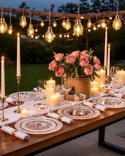 Ciaell 350 Piece Rose Gold Plastic Plates for Weddings Parties - Image 2