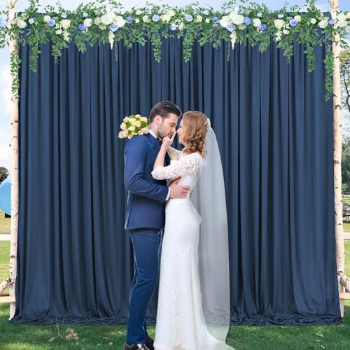30x10ft Navy Blue Backdrop Curtain for Wedding Parties Wrinkle Free Fabric Navy Blue Drapes Backdrop Decoration for Baby Shower Birthday Photography Decoration 6 Panels, 5ft x 10ft - Image 2