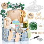 Wooden Baby Shower Crate, Large Blue Personalized Gift Basket by %E2%80%8EGIFTACITY