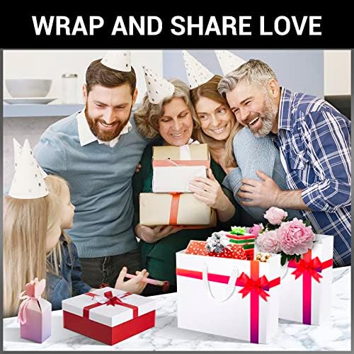 EUSOAR Heavy Duty Gift Wrap Bags, 50 Pack 8.6x3.9x7 inches Small White Paper Bags with Handles, Totes in Bulk for Wedding, Grocery, Boutique, Retail, Business, Party Favors, Baby Showers, Birthdays - Image 6