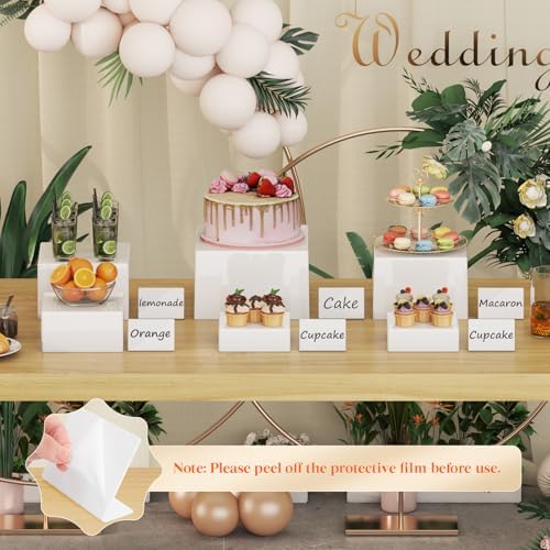 Lifewit Buffet Risers, 6 Pcs Plastic Dessert Table Display Set, Black - Image 3