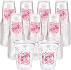 100 Pcs Pink Cowgirl Plastic Cups, 12 oz Howdy Western Disposable Drinking Cups Bulk for Last Rodeo Bachelorette Party Decorations, Nashville Disco Cowgirl Birthday Baby Shower Supplies by Ferrochef