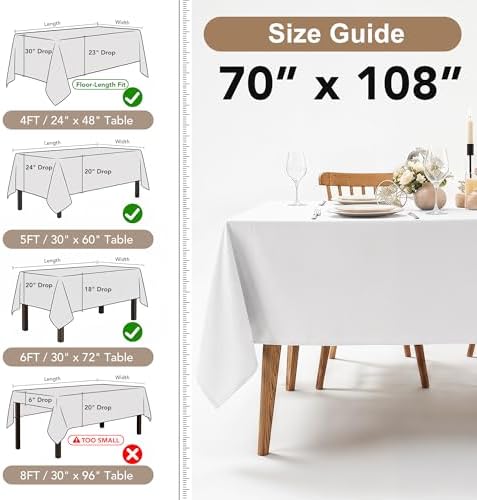 Fitable 8 Pack Navy Tablecloths 70x108 Inch for 6 Ft Rectangle Tables - Image 6