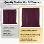 50x12 ft Burgundy Backdrop Curtains for Weddings, Birthdays and Photos - Image 3