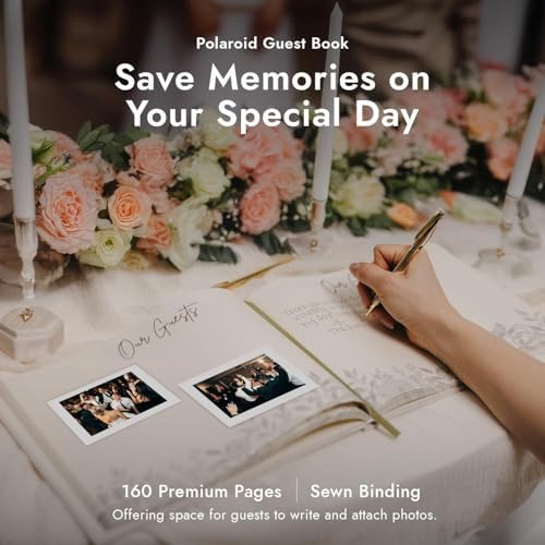 Linen Floral Embroidered Photo Wedding Guest Book - Pink Guestbook to Sign - Image 4