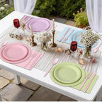 360 Pcs Pastel Disposable Plates and Napkins Tableware Set for 48 Guests - Image 5
