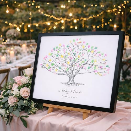 Guestbook Tree, Low Oak Thumbprint Alternative Guest Book Wedding, Family Reunions (Guestbook Sizes: 13" x 19" to 24" x 36") - Image 3