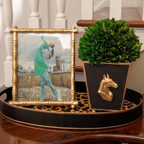 Jaye's Studio Cast Metal Decorative Photo & Picture Frame With Easel Stand, Glass Display, Handmade Bamboo Design, Tarnish Resistant Finish, Gracie Chloe Line, 3 Size Options (Gold, 8x10) - Image 5