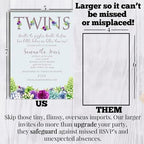 Amanda Creation Custom Baby Shower Invites Baby Succulents Twins Baby Shower Invitation 20 5x7 Custom Personalized S Invites With Envelopes - Image 7
