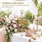 Radezon 12 Pack Silver Table Number Holders, 10inch Weighted Base Place Card Holders for Outdoor Wedding, Windproof Sturdy Metal Photo Stands for Reception Tables, Parties & Events - Image 7