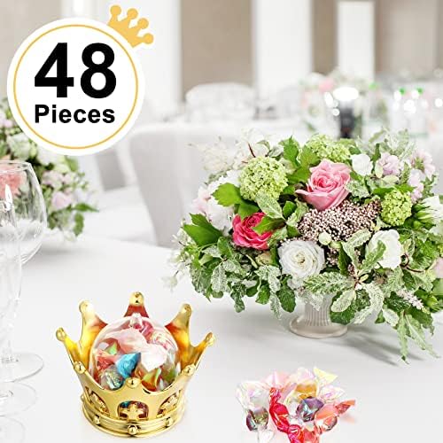 Honeydak 48 Pieces Gold Refillable Crown Candy Boxes with Dome Lid - Image 3