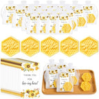 60 Set Bee Themed Baby Shower Favors for Guest Honeycomb Soap, Including Honey Soap with Thank You Card Gift Bags, Return Gifts for Gender Reveal Party Decorations Baby Shower Gifts Souvenirs Prizes by Yuuchoringee
