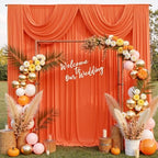 10 ft x 10 ft Wrinkle Free Orange Backdrop Curtain for Parties, 2 Panels 10ft Polyester Orange Photo Backdrop Drapes for Graduation Birthday Wedding Party Stage Curtains - Image 6