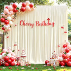 20x10ft Ivory Backdrop Curtains for Wedding Parties Wrinkle Free Photo Backdrop Drapes for Photography Birthday Baby Shower Soft Fabric Party Backgournd for Photoshoot 5x10ft, 4 Panels - Image 6
