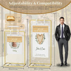 Wedding Welcome Sign Stand, Adjustable 50/68 Inch Metal Sign Holder, Gold - Image 3