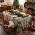 Eternal Beauty Green Plaid Ruffle Tablecloth 52x70 in by EternalBeauty