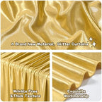 leegleri 30x10ft Thick Gold Glitter Backdrop Curtain Panels for Parties, Wrinkle Free Sparking Sequin Backdrop Drapes, 6 Panels 5x10ft Shimmer Photo Back Drop Cloth for Wedding Birthday Photography - Image 4
