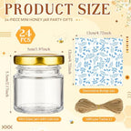 Funnymoom 24 Set Wedding Favor Jars, 1.7oz Mini Glass Jars with Lids,Blue - Image 3