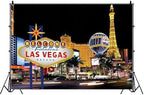 Las Vegas Backdrop 10x7ft Welcome to Never Sleep City Las Vegas Nevada Sign Background Banner Casino Theme Party Decorations Vegas Photo Booth Props - Image 3