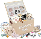 Memory Box for Keepsakes, Large Baby Keepsake Box Decorative Baby Memory Box for Baby Shower Anniversary, Wedding, Valentines Day, Birthday Gift (1, Beige) by Unknown