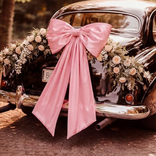 Dingion 2 Pcs Giant Pink Bow 47 59 Inch Wedding Party Wall Backdrop - Image 6
